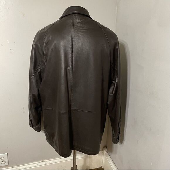 Couture by J. Park Lamb Leather Bomber Jacket Men's Size Large‎ Chocolate Brown - Picture 2 of 13